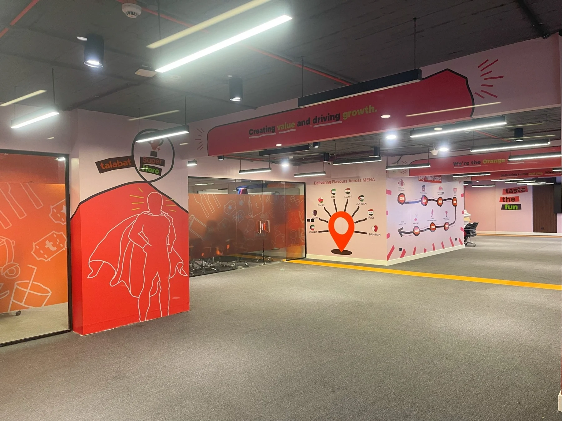 Talabat HQ internal branding project photo 1